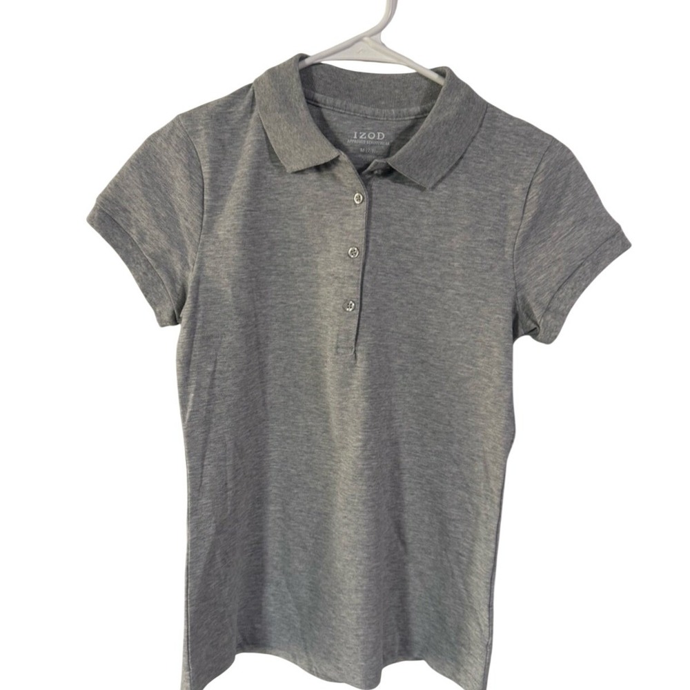 Izod‎ Women's Gray Heather Polo Tee size M
